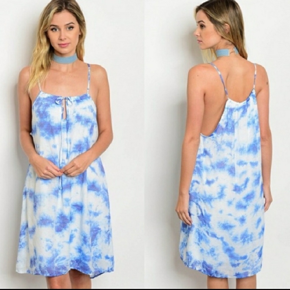Tie Dye Blue Dress NWT